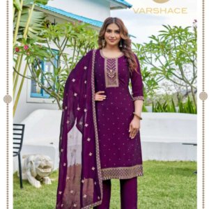 Embroidery work vichitra readymade 3pcs suits