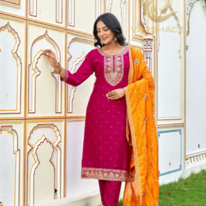 Rinkle Vichitra Embroidered Kurti