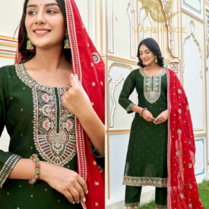 Rinkle Vichitra Embroidered Kurti - Image 3