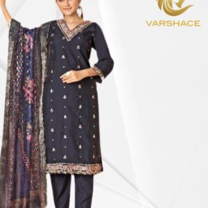 Roman Silk V Neck Top With Bottom And Dupatta - Image 5