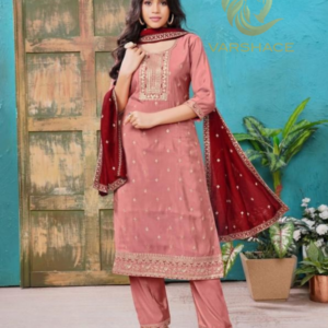 Adorable roman shimmer fully stitch kurti set