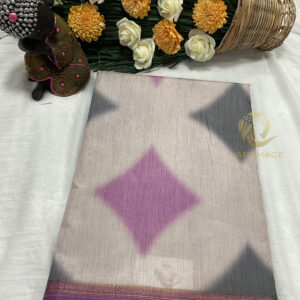 Tusser silk saree (Geometric Pattern) - Image 3