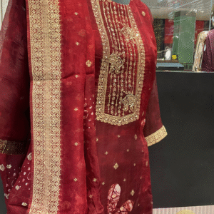 Salwar Sets Vichitra Silk Maroon - Image 5