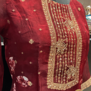 Salwar Sets Vichitra Silk Maroon - Image 4