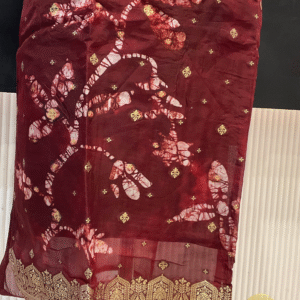 Salwar Sets Vichitra Silk Maroon - Image 3