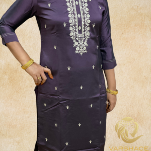 Rangeela silk floral embroidery straight cut Kurta