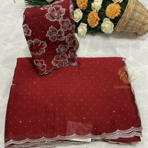Silver Gulab saree - Image 3