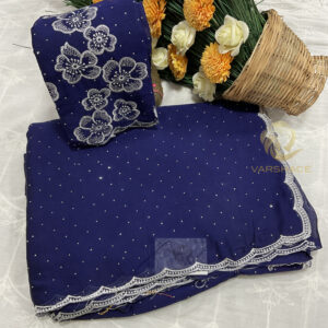 Silver Gulab saree - Image 4