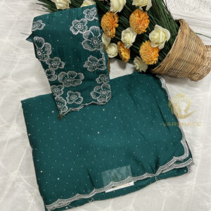 Silver Gulab saree