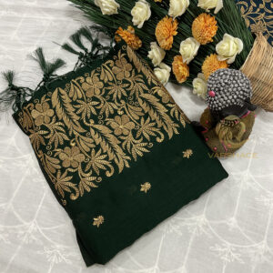 Vichitra modern designer saree - Image 7