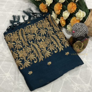 Vichitra modern designer saree - Image 4