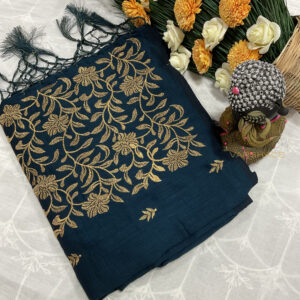 Vichitra modern designer saree - Image 6