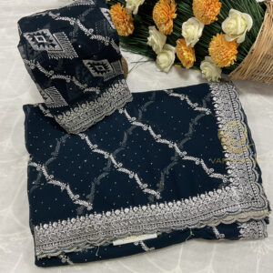 Black Berry designer saree - Image 5