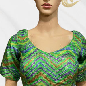 Varshace Padded Ikkat Readymade Brocade Blouse
