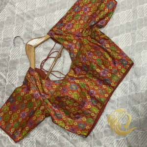 Varshace Padded Ikkat Readymade Brocade Blouse - Image 6