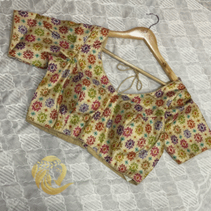 Varshace Padded Ikkat Readymade Brocade Blouse - Image 5