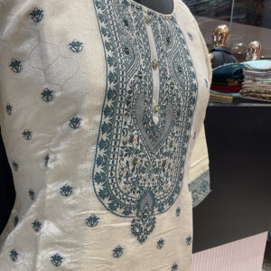 Ethnic Cream Embroidery Salwar Set with Duppatta - Image 4