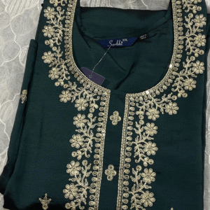 Rangeela silk floral embroidery straight cut Kurta - Image 4