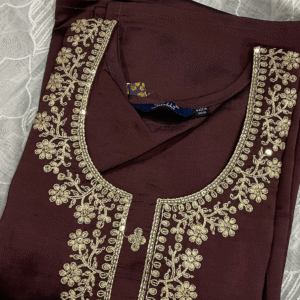 Rangeela silk floral embroidery straight cut Kurta - Image 3