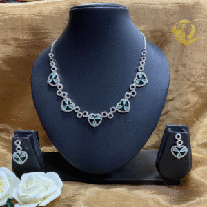Varshace Rodium American Diamond Set