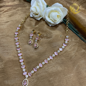 Varshace AD Rose gold Necklace Set