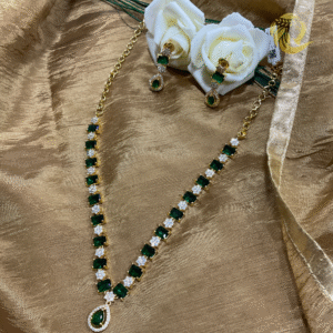 Varshace Green Stone Necklace Set